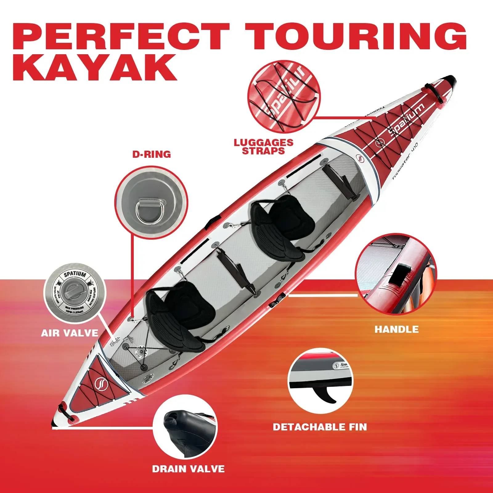 Kayak Inflable Spatium, Bote d - Fishing Kayak Paddle reseña y precio