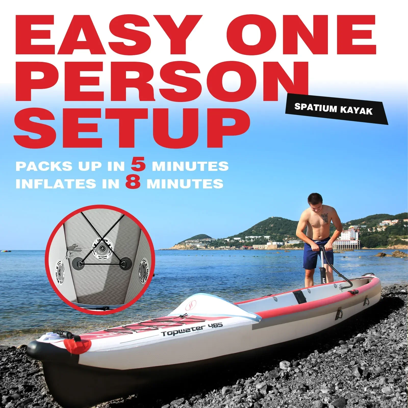 Kayak Inflable Spatium, Bote d - Fishing Kayak Paddle reseña y precio